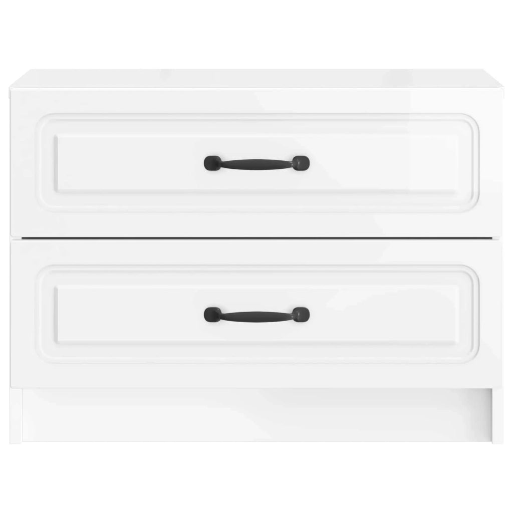 Armadio da Notte con cassetto Bianco Lucido 62 x 34,5 x 44,5 cm