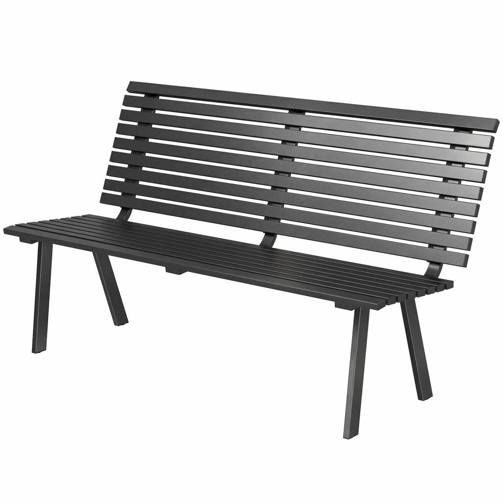 Panchina da giardino 3 posti ¨C zephmum ¨C metallo, 154x68x88 cm