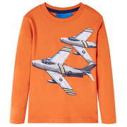Maglietta per Bambini Maniche Lunghe Arancione Scuro 104cod mxl 84416