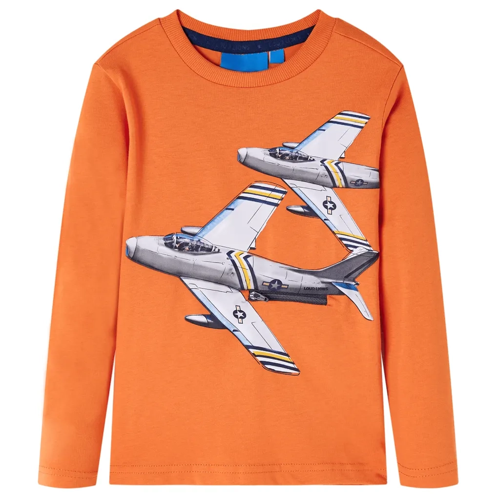 Maglietta per Bambini Maniche Lunghe Arancione Scuro 104cod mxl 84416