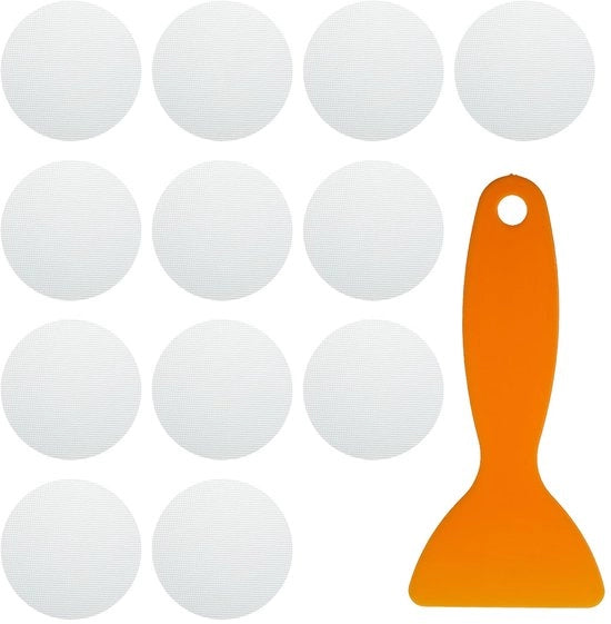 12 pezzi di adesivi antiscivolo per doccia, 10 cm adesivi antiscivolo trasparenti con raschietto, adesivi per bagno autoadesivi, mattonelle antiscivolo per bagno, doccia, scale, superfici lisce