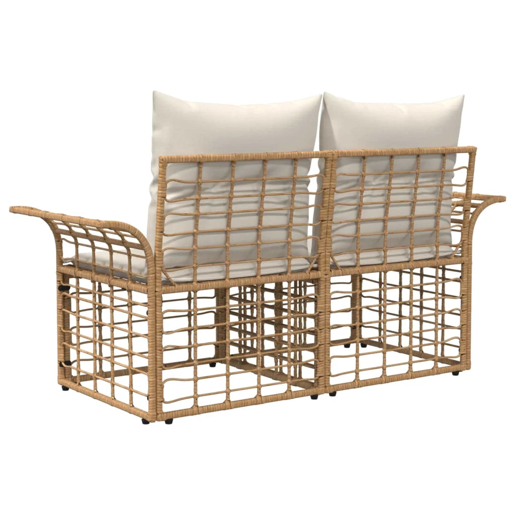 Loveseat da esterno 2 pz Naturale e Bianco Crema polyrattan CFW5817608