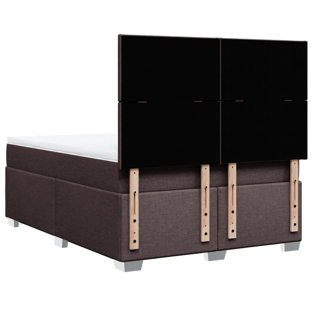 Giroletto a Molle con Materasso Marrone Scuro 140x200cm Tessuto 3290507