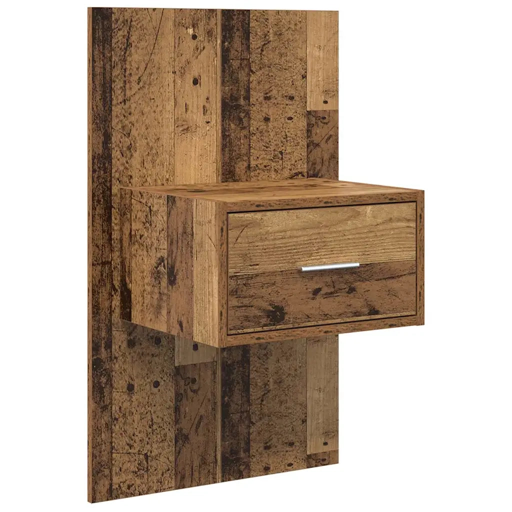 Testiera | Testata con Comodino 3 pcs Legno vecchio Legno multistrato