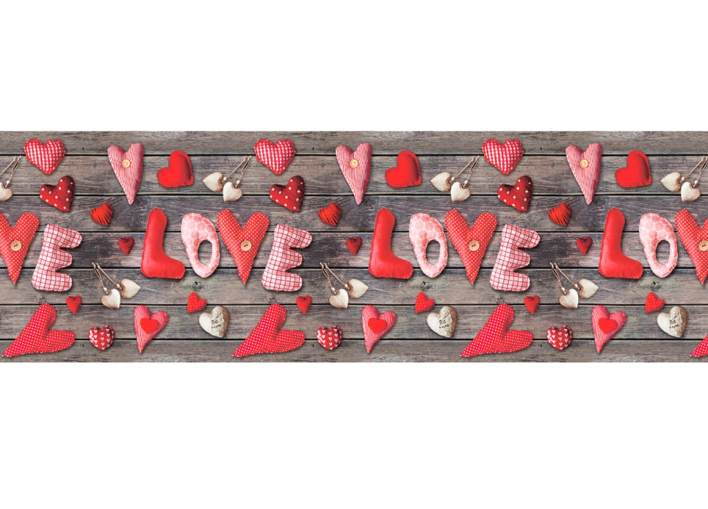 Tappeto Passatoia Antiscivolo Con Stampa Digitale Dis. Love Rosso - 50x320 - Love Rosso