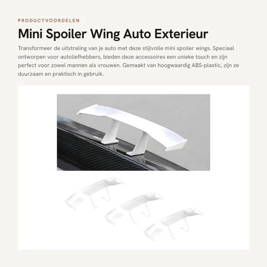 Spoiler Mini 16,5CM - Spoiler Wing Universale - Finestra in Carbon Fiber - Accessori Esterni Auto - Plastica ABS Duratura - Installazione Facile - Autospoiler