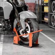 Cavalletto per moto regolabile per ruota anteriore 76,2-203,2 mm, portata 816,5 kg, arancione