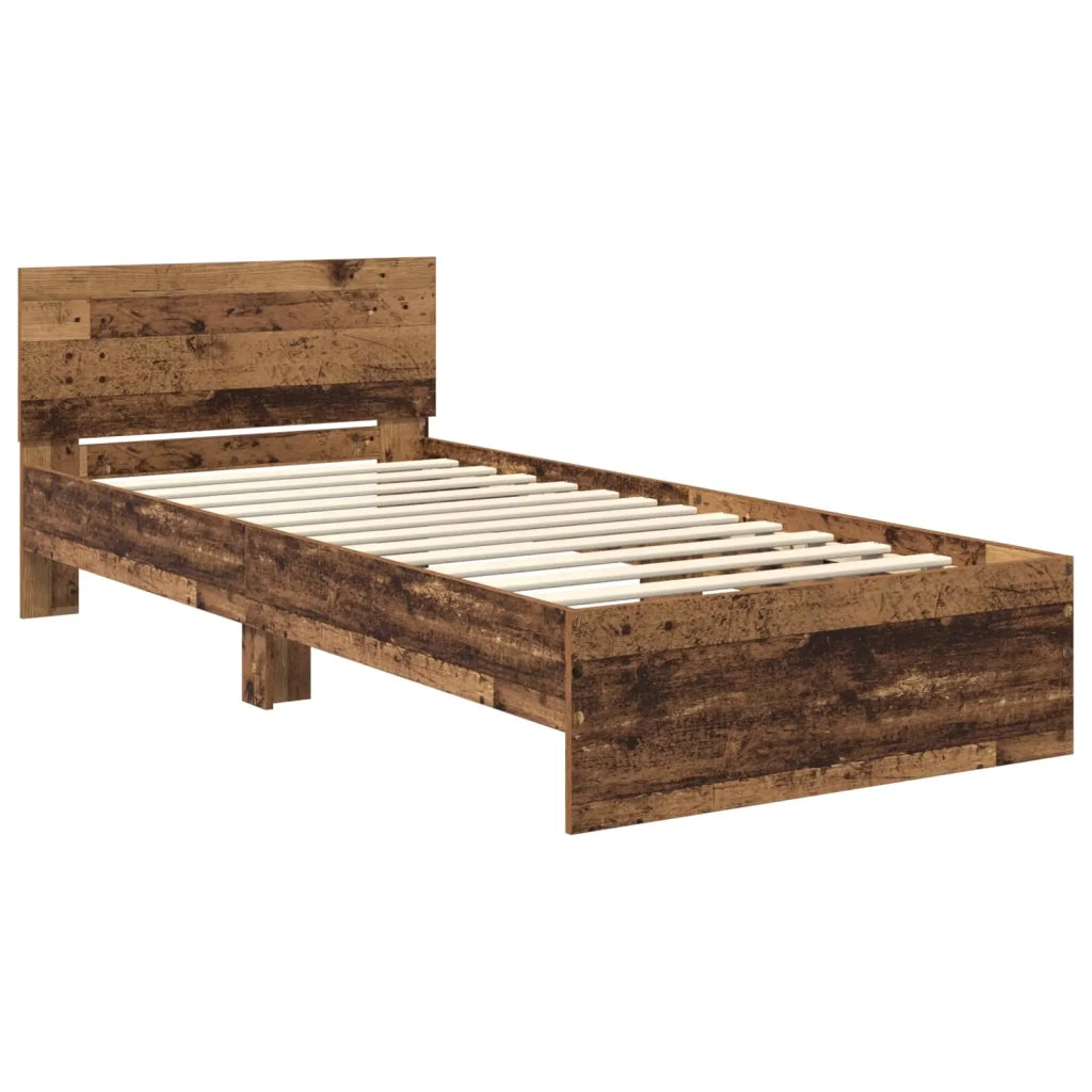 Letto con LED Legno antico 80 x 200 cm Legno ingegnerizzato 8008994