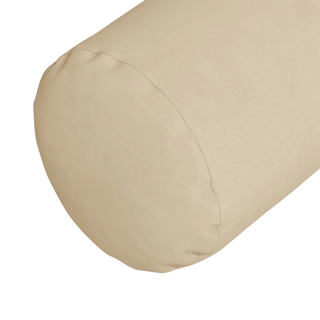 Cuscini a rullo 2 pcs Crema Ø 25 x 70 cm Tessuto in Microfibra