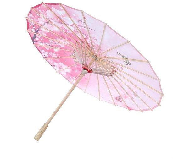Parasole con disegno di fiori - Materiale: carta geolieda - Colori: rosa - Impermeabile - Costume - Adatto per adulti - Modello M