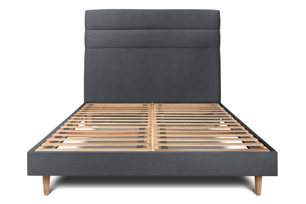 Letto 180x200 cm con testiera in linea - Tessuto velluto