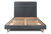 Letto 180x200 cm con testiera in linea - Tessuto velluto
