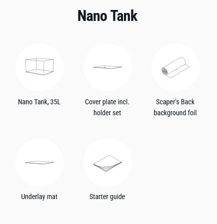 Dennerle Nano Tank 35L - acquario con vetro panoramico cm40x32x28h