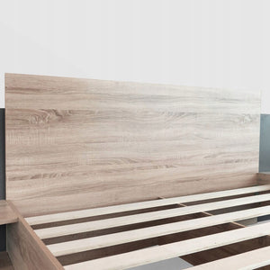 Letto matrimoniale 160x200cm - Xylo - Comodini notte grigio scuro