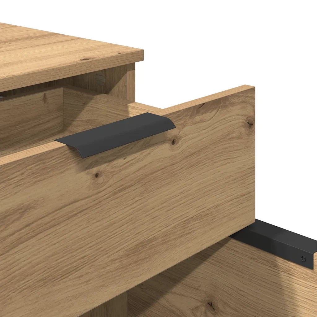 vidaXL Schedario con Ruote Rovere 45x38x54 cm Legno Multistrato