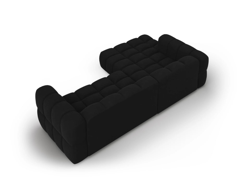 Cosmopolitan Design - Divano angolare modulare sinistro "Sky" 4 posti in velluto nero 