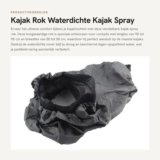 Cockpit Rok Waterdicht - Spray Rok - Copertura in Nylon - Buona Aderenza - Sistema di Fissaggio Sicuro - Per Cockpits 90-95 cm - Spraydeck