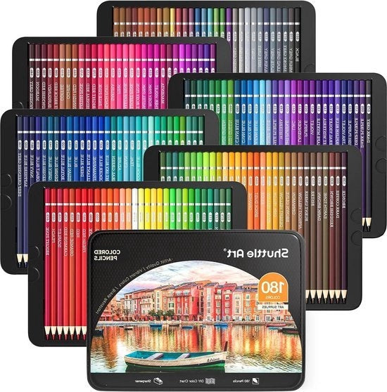 Set di matite colorate morbide - 180 matite colorate, 4 matite per sfumare - per artisti professionisti bambini adulti - colori schizzi disegni