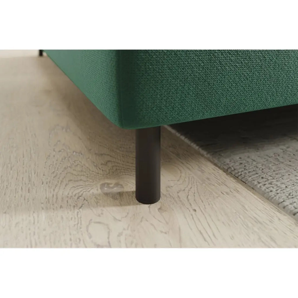 Divano angolare sinistro convertibile BARNEA 208 cm verde scuro con contenitore