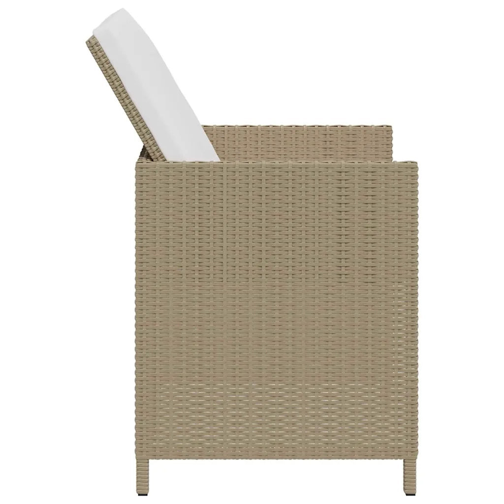 Sedie da Giardino con Sgabelli 2 pz | Sedie da Esterno in Polyrattan Beige
