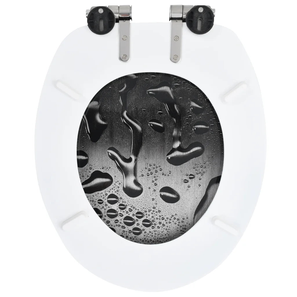 Tavoletta WC Coperchio Chiusura Morbida MDF Goccia d'Acqua 143933