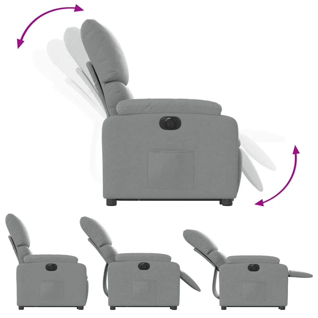 Poltrona Reclinante Alzapersona Elettrica Grigio Chiaro Tessuto 3204848