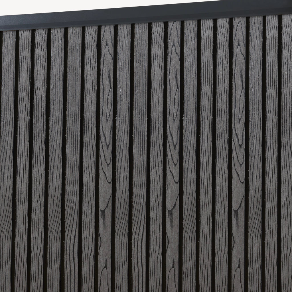 Recinzione Frangivista Grassano in WPC Estendibile con 2 Montanti (AxL) 185 x 180 - Grigio NEU.HOLZ