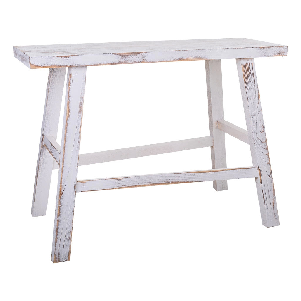 Sgabello in legno bianco 70x25x50h cm