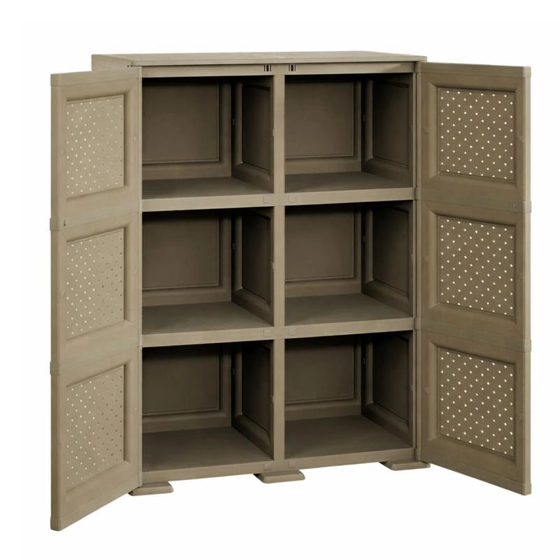 ARMADIO 3 MODULI WENGÉ 79X43X125 CM CON ANTA TRAFORATA – MOBILE ALTO SALVASPAZIO PER ZONA GIORNO E BALCONE