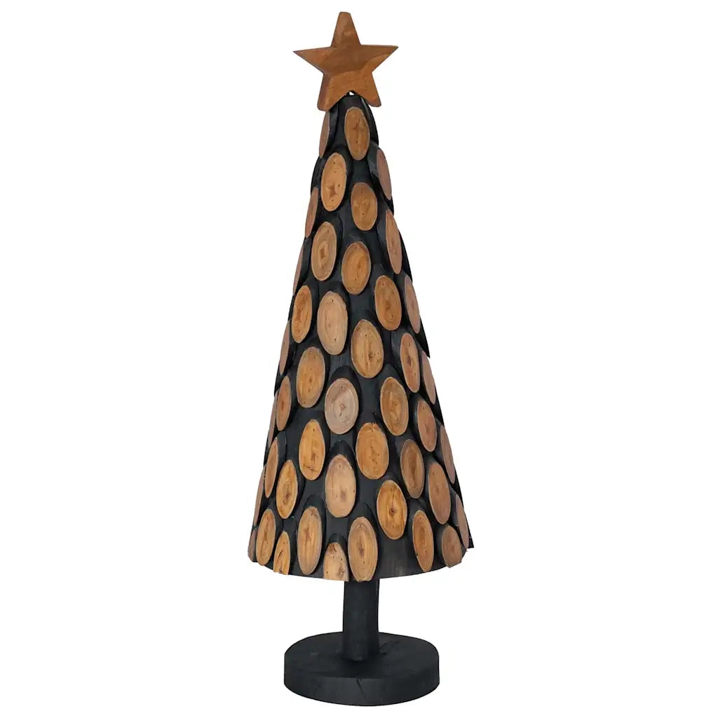 Albero di Natale-Albero Natalizio-Decorazioni natalizie Marrone 90 cm Legno massello di teak 728034