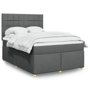 vidaXL Giroletto a Molle con Materasso Grigio Scuro 140x200cm Tessuto