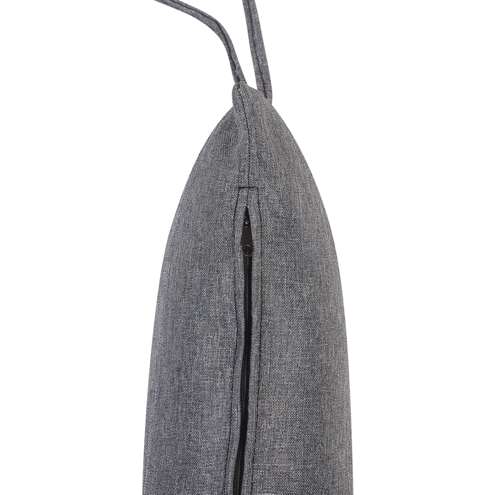 Sedia sospesa poltrona pensile in rattan grigio con struttura in metallo a forma di cestino per interni ed esterni Boho
