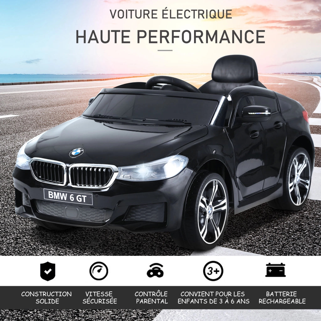 Auto elettrica per bambini BMW 6 GT ¨C zephmum ¨C 6V 3Km/h nero con telecomando