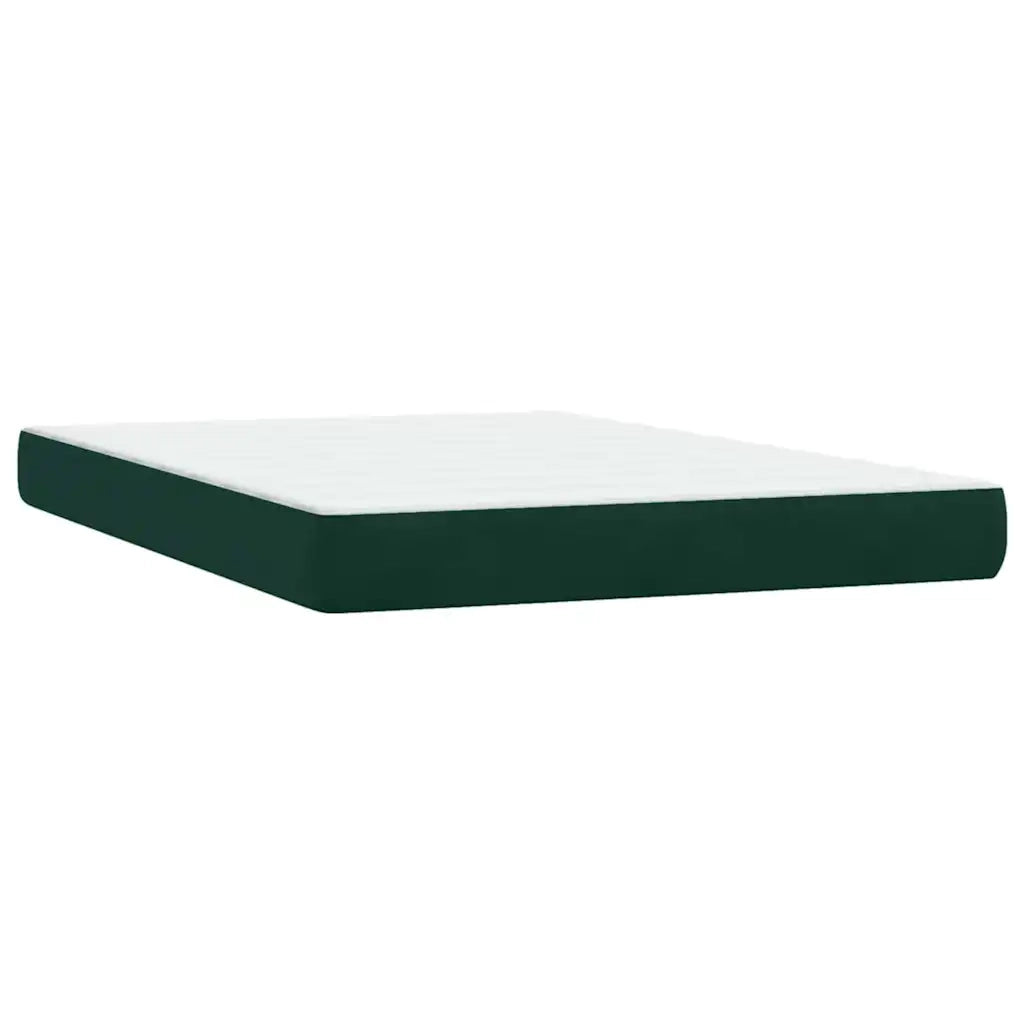 Giroletto a Molle con Materasso Verde Scuro 160x220 cm Velluto
