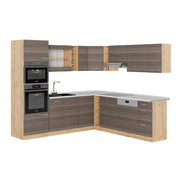 Vicco Cucina angolare completa Grigio nobile/rovere dorato 237 x 247 cm , PL Marmo