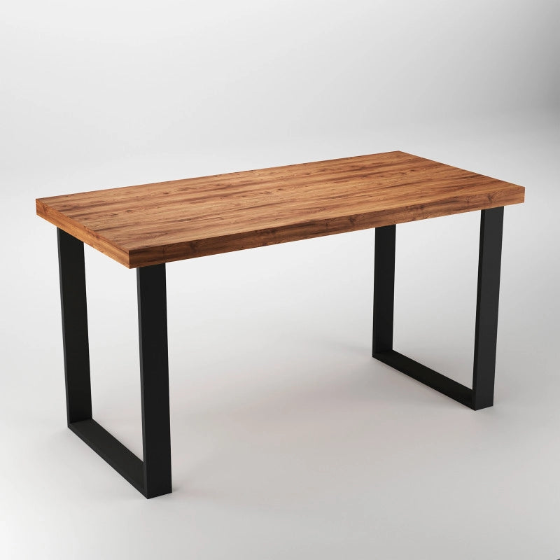 Set di gambe per tavolo rettangolare Square, larghezza 600mm, Acciaio, Verniciato nero