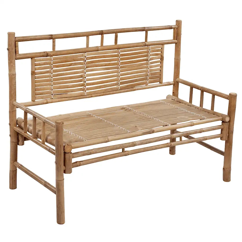 Panca da Giardino con Cuscino 120 cm in Bambù 3063886