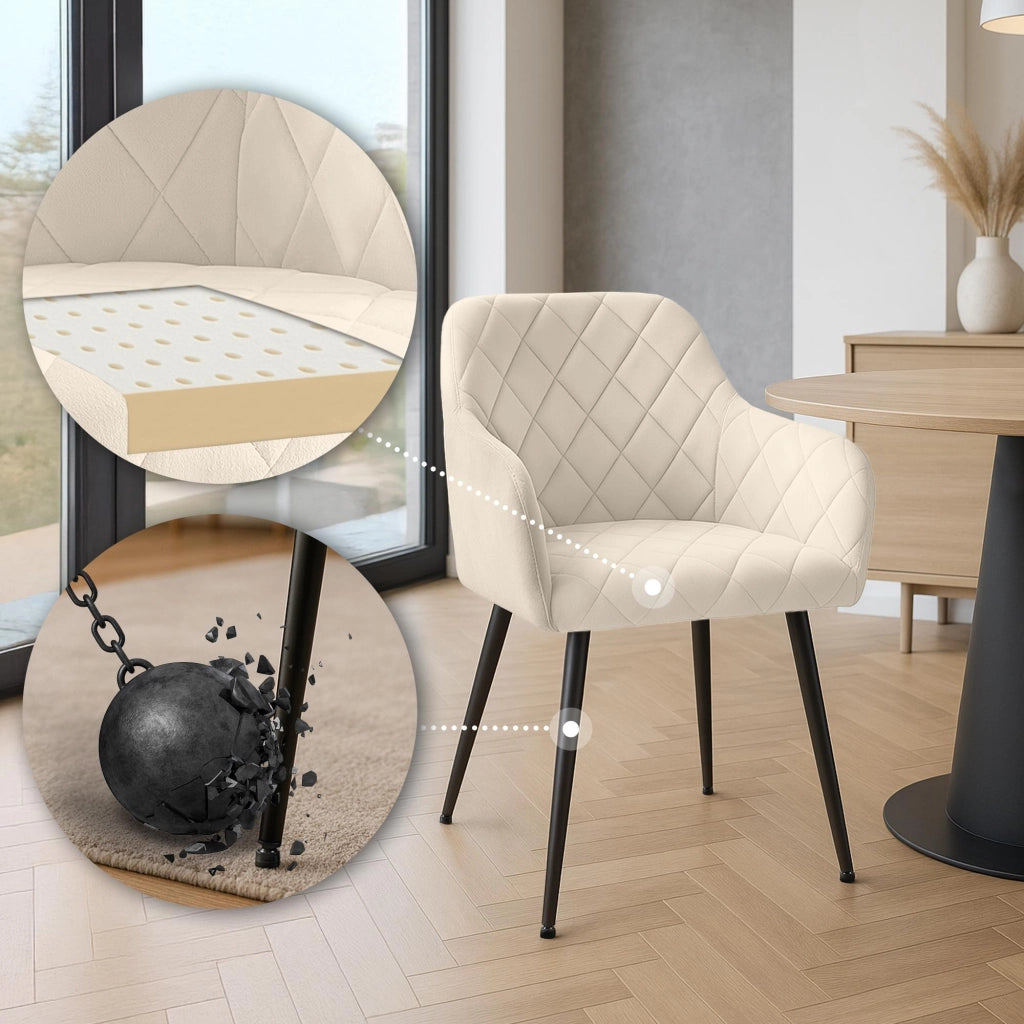 2er Set Esszimmerstuhl Monett Samt B
