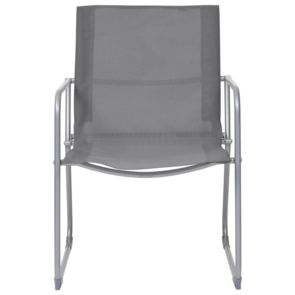 Set Divano da Giardino 4 pz in Tessuto e Acciaio Grigio 44351