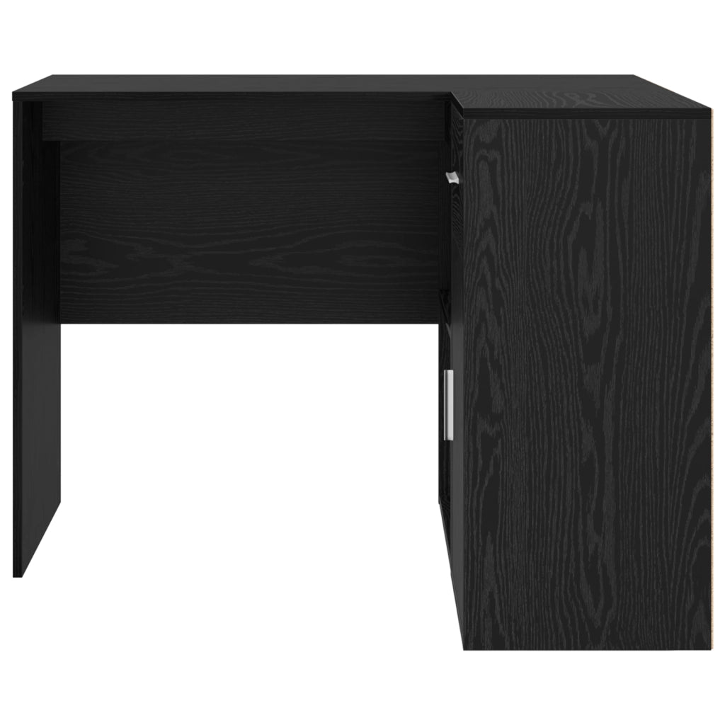 Scrivania Angolare Rovere Nero 102x88x75 cm Legno Ingegnerizzato