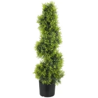 Albero Artificiale a Spirale 90cm Pianta Finta in Plastica, Pianta Artificiale in Vaso, Decorazione Moderna