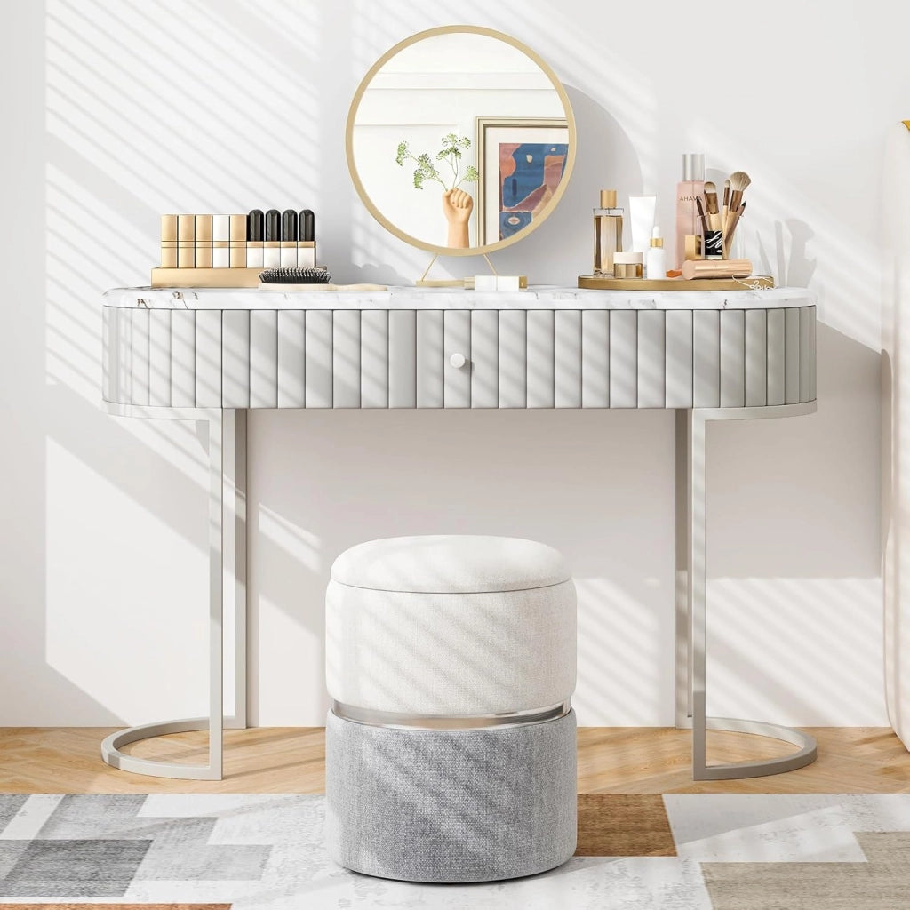 Set di 2 pouf a sacco rotondo bicolore, sgabello estraibile imbottito con ripostiglio, poggiapiedi, capacità 32 L e 21 L, tavolino compatto per soggiorno, camera da letto, ufficio