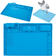 Tappetino in Silicone Antistatica 480x320mm – Resistenza Alta Temperatura 500°C | Base Magnetica e Metallica
