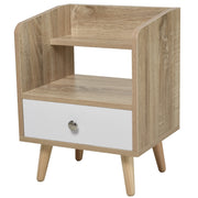 EasyComfort Comodino Salvaspazio Mobiletto con Cassetto e Mensola in Legno 37x30x48cm