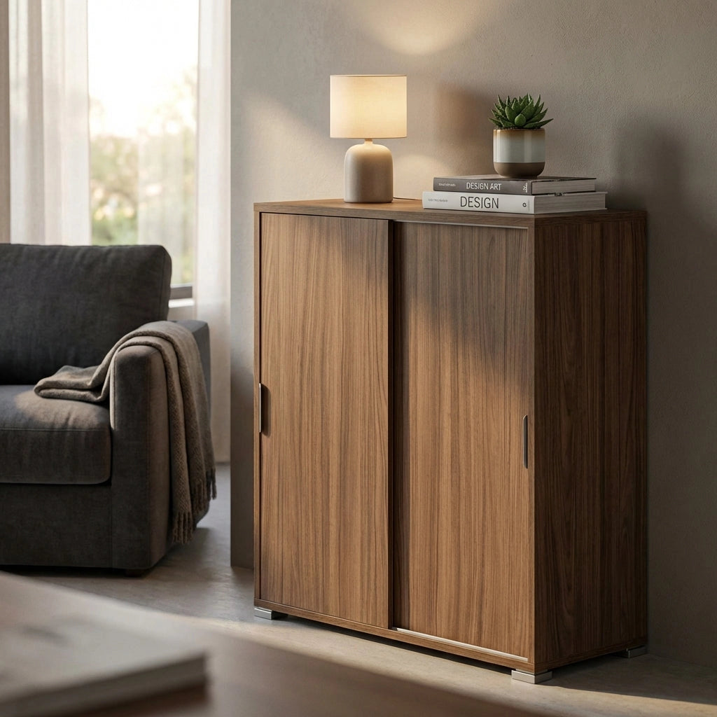 Armadietto da Bagno con 2 ante in Legno Composito cm 75x38x85 - KODEY