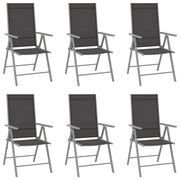 Sedie da Giardino Pieghevoli 6 pz in Textilene Nere cod mxl 43301