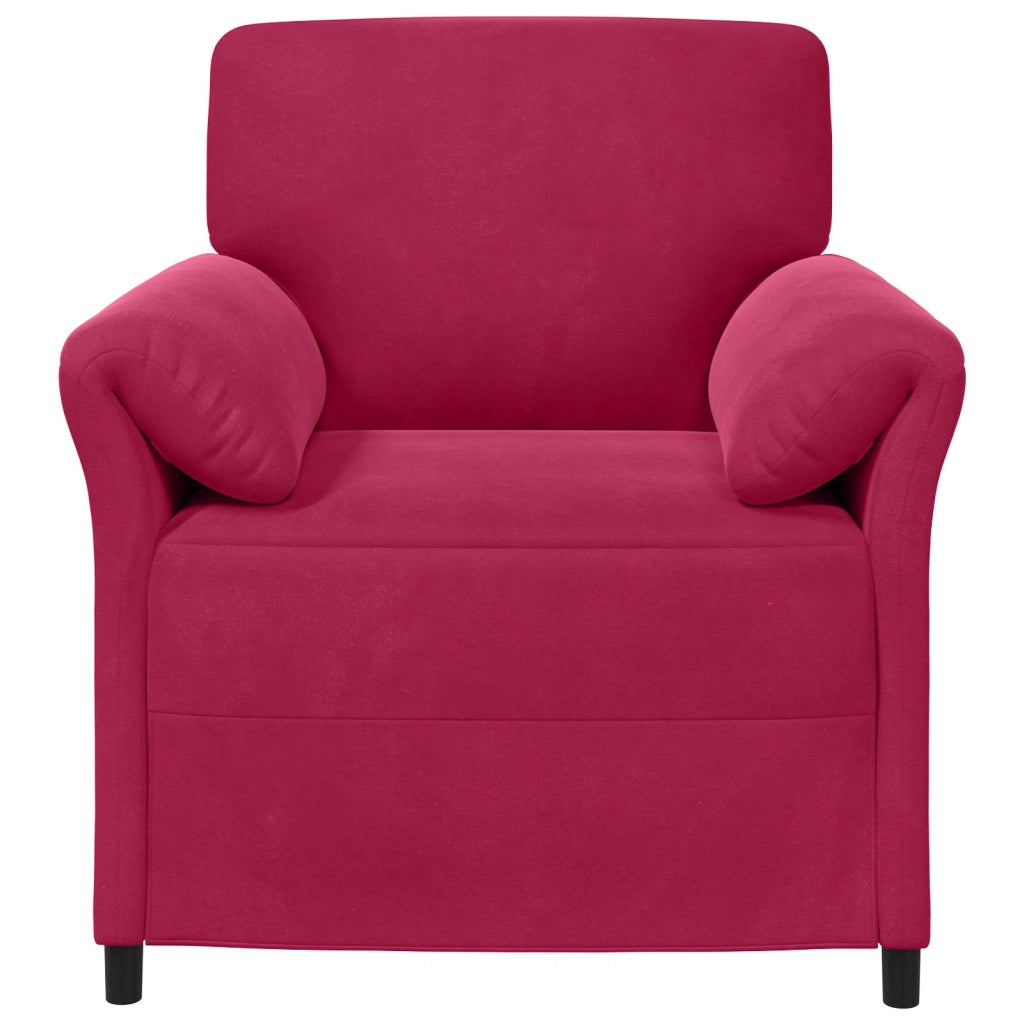 Divano 1 posto Rosso Vino 88 x 83 x 95 cm Velluto