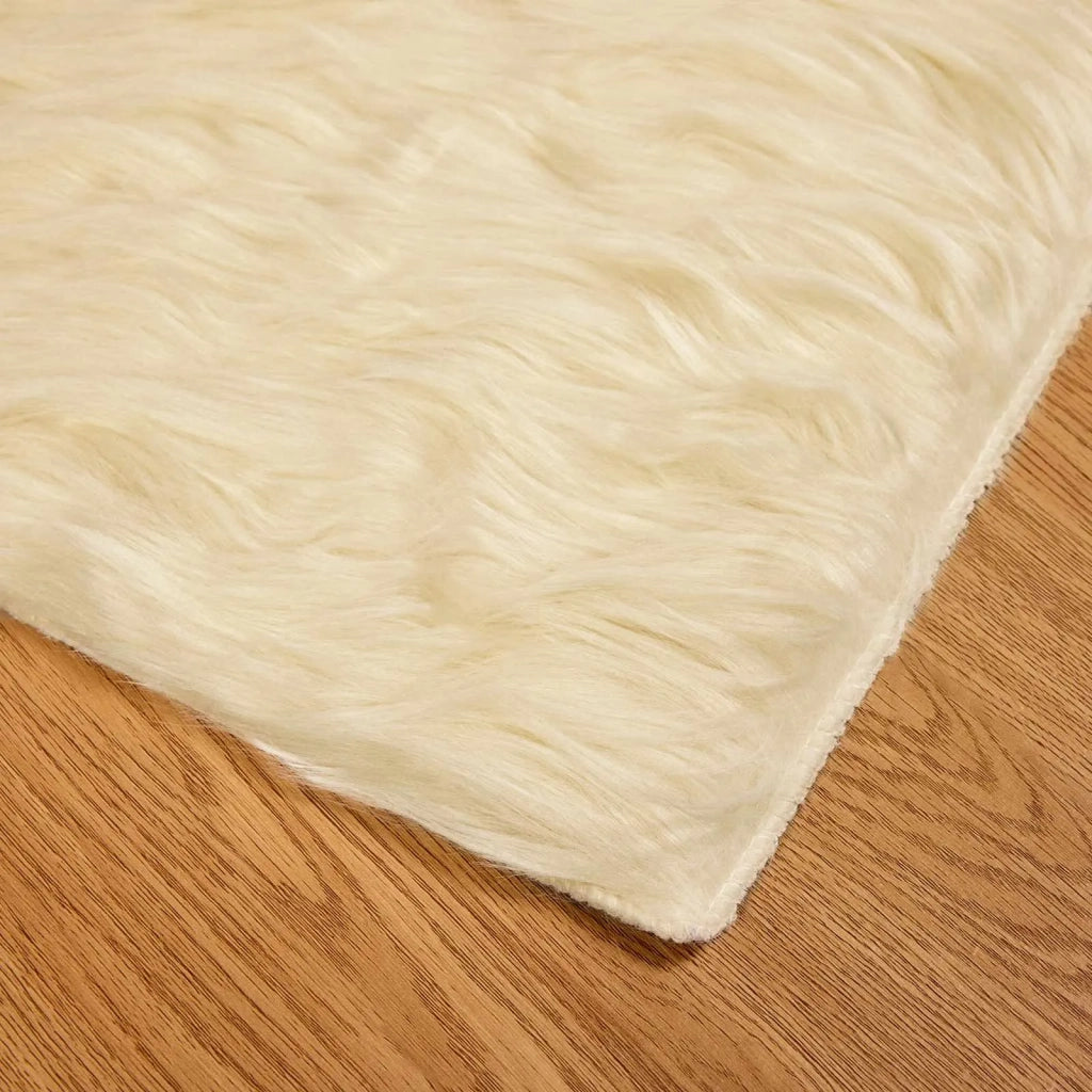 Tappeto in finta TAFALLA Crema 80 x 250 cm Poliestere 42021502