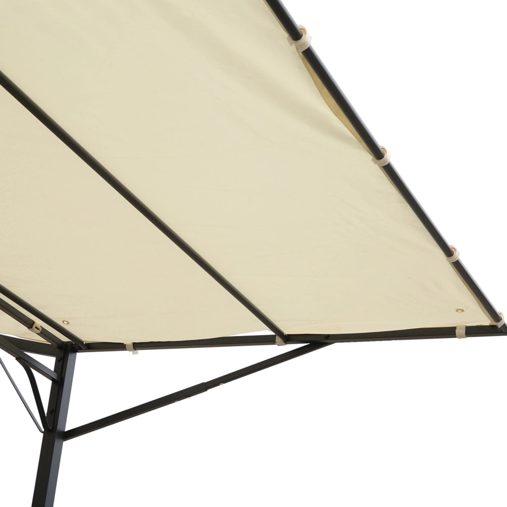 Pergola da esterno con tetto pieghevole, struttura in acciaio, 300 x 250 cm, bianco crema