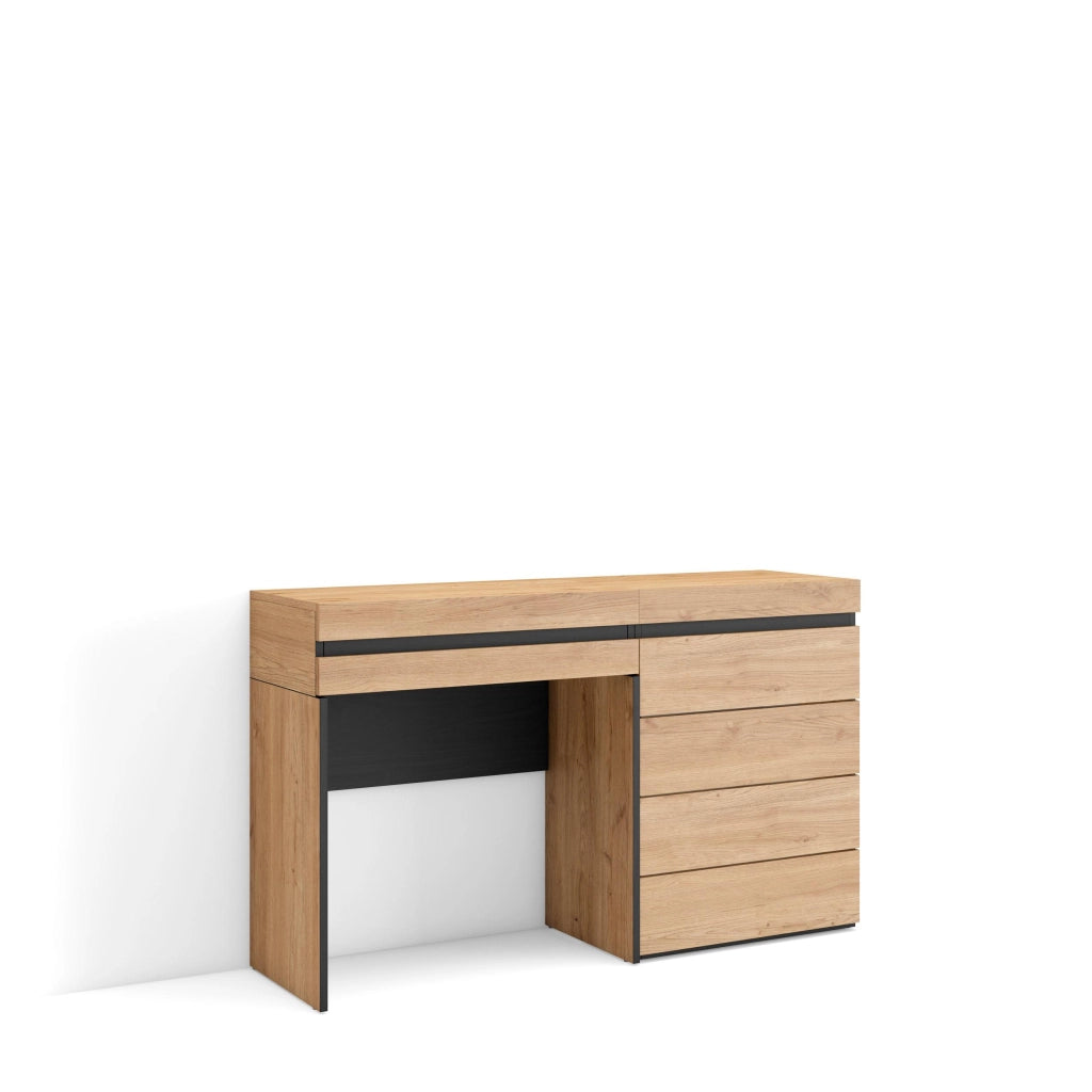 Tavolo da toeletta, 127x35x75cm, Con cassetto, Cassettiera, colore Rovere RF3476